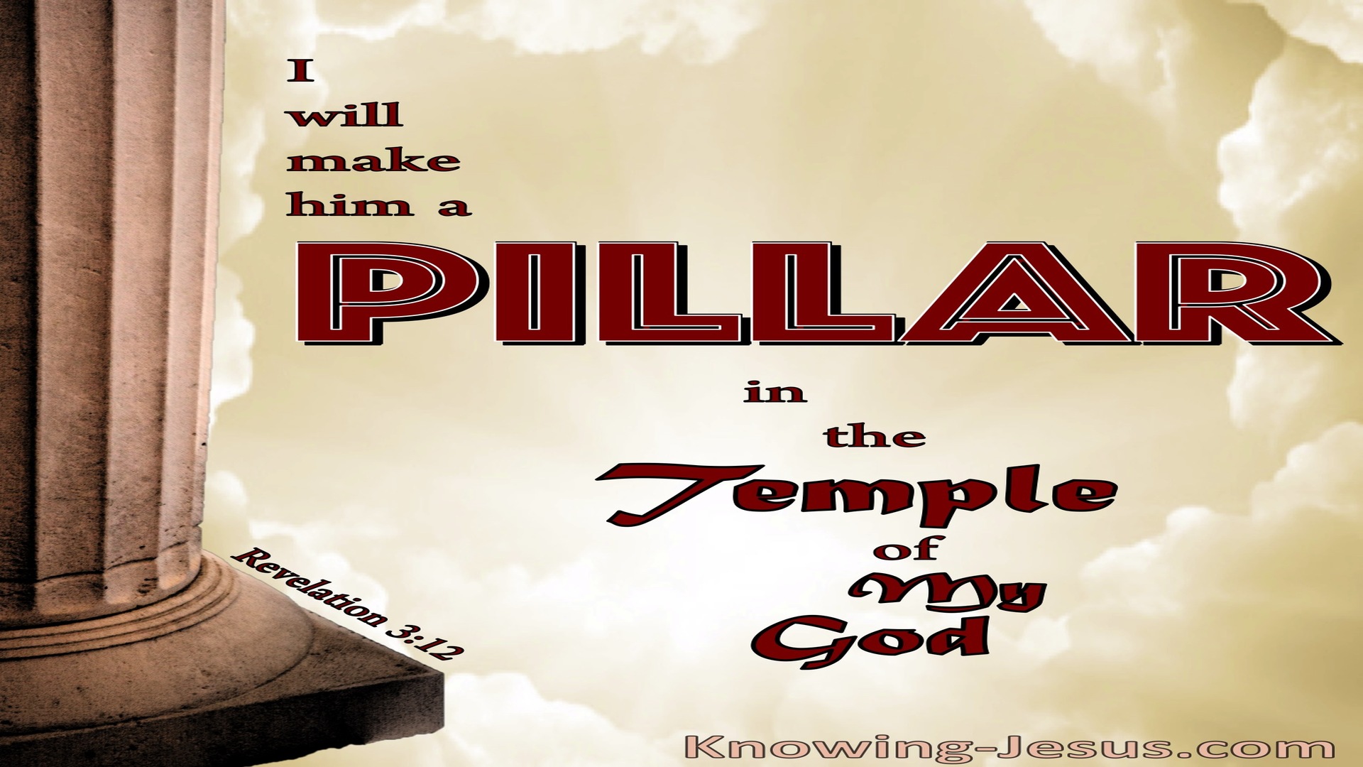 Revelation 3:12 A Pillar In The Temple Of God (red)